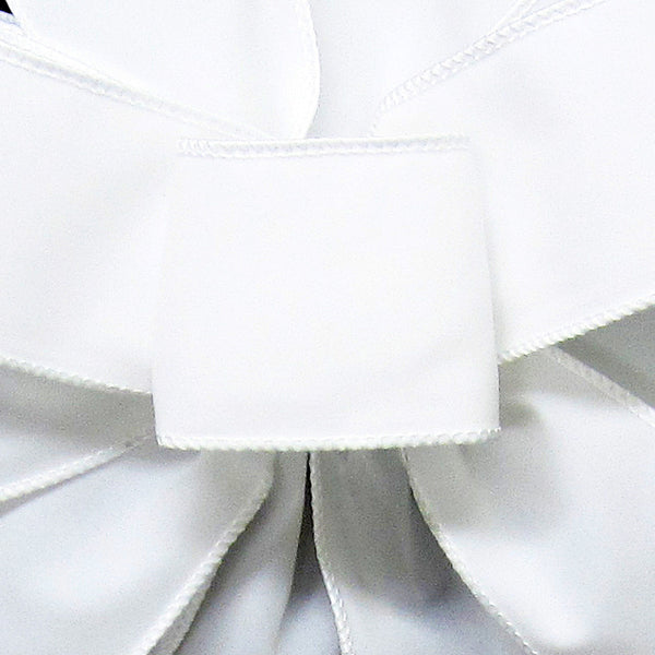 Wired Indoor Outdoor White Velvet Ribbon (#40-2.5"Wx10Yards)