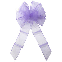 Wired Chiffon Bows - Wired Lavender Chiffon Sheer Bows (2.5"ribbon~8"Wx16"L)