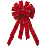 Velvet Wreath Bows - Wired Indoor Outdoor Berry Red Velvet Bow (2.5"ribbon~14"Wx24"L)