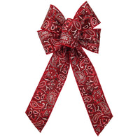 Country Bows - Wired Red Country Bandana Bows (2.5"ribbon~6"Wx10"L)
