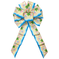 Summer Bows - Wired Seashore Beach Party Bows (2.5"ribbon~10"Wx20"L)