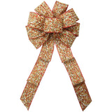 Christmas Wreath Bows - Wired Berries & Snow Linen Burlap Bow (2.5"ribbon~10"Wx20"L)