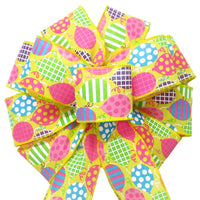 Birthday Bows - Wired Happy Birthday Balloons Linen Bows (2.5"ribbon~10"Wx20"L)