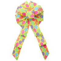 Birthday Wreath Bows - Wired Happy Birthday Balloons Linen Bows (2.5"ribbon~10"Wx20"L)