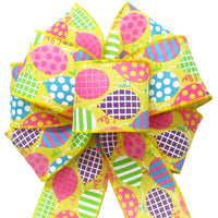 Birthday Bows - Wired Happy Birthday Balloons Linen Bows (2.5"ribbon~8"Wx16"L)