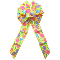 Happy Birthday Bows - Wired Happy Birthday Balloons Linen Bows (2.5"ribbon~8"Wx16"L)