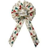 Christmas Wreath Bows - Wired Buffalo Plaid Cheetah Forest Christmas Bows (2.5"ribbon~10"Wx20"L)