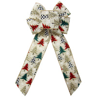 Christmas Bows - Wired Buffalo Plaid Cheetah Forest Christmas Bows (2.5"ribbon~6"Wx10"L)