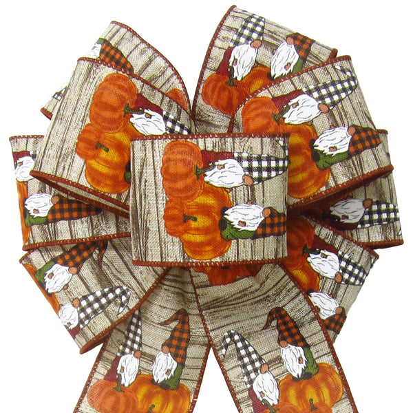 Fall Ribbon Wired Fall Ribbon for Wreaths with Wire Pumpkin