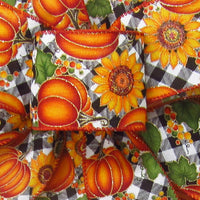 Fall Ribbon - Wired Buffalo Plaid Pumpkins Sunflowers Ribbon (#40-2.5"Wx10Yards)