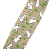 Natural Easter Ribbon - Wired Bunch of Bunnies Easter Bunny Ribbon (#40-2.5"Wx10Yards)