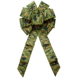 Camo Hunting Bows - Wired Camouflage Military Bows (2.5"ribbon~10"Wx20"L)
