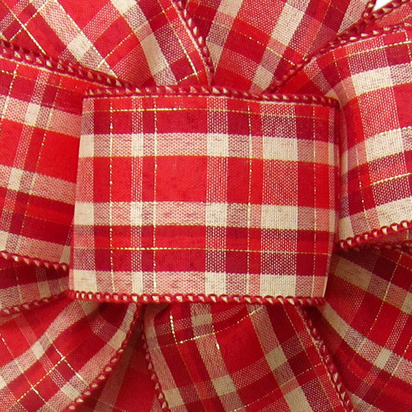 Wired Fireside Plaid Christmas Ribbon (#40-2.5"Wx10Yards)