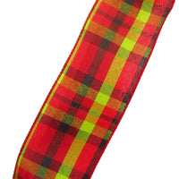 Wired Plaid Ribbon - Wired Gala Party Plaid Holiday Ribbon (#40-2.5"Wx10Yards)