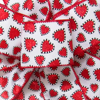 Valentine Ribbon - Wired Glitter Hearts White Valentine Ribbon (#40-2.5"Wx10Yards)