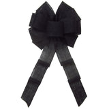 Burlap Wreath Bows - Wired Gunnysack Black Burlap Bow (2.5"ribbon~10"Wx20"L)
