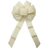 Burlap Wreath Bows - Wired Gunnysack Ivory Burlap Bow (2.5"ribbon~10"Wx20"L)