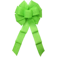 Burlap Wreath Bows - Wired Gunnysack Lime Green Burlap Bow (2.5"ribbon~10"Wx20"L)