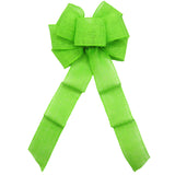 Burlap Wreath Bows - Wired Gunnysack Lime Green Burlap Bow (2.5"ribbon~8"Wx16"L)