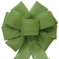 Burlap Bows - Wired Gunnysack Moss Green Burlap Bow (2.5"ribbon~10"Wx20"L)