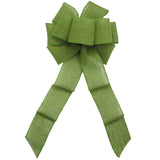 Burlap Wreath Bows - Wired Gunnysack Moss Green Burlap Bow (2.5"ribbon~8"Wx16"L)