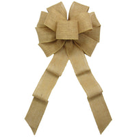 Burlap Bows - Rustic Bows - Wired Gunnysack Ivory Burlap Bow 8