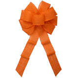 Burlap Wreath Bows - Wired Gunnysack Orange Burlap Bow (2.5"ribbon~10"Wx20"L)