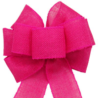 Burlap Bows - Wired Gunnysack Pink Burlap Bow (2.5"ribbon~8"Wx16"L)
