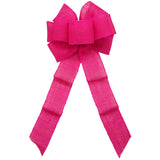 Burlap Wreath Bows - Wired Gunnysack Pink Burlap Bow (2.5"ribbon~8"Wx16"L)