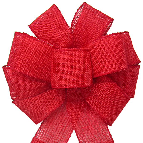 Pre-Tied Red Jute Burlap Bows - 3 Wide, Set of 12 — GiftWrap Etc
