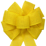 Burlap Bows - Wired Gunnysack Yellow Burlap Bow (2.5"ribbon~10"Wx20"L)