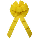 Burlap Wreath Bows - Wired Gunnysack Yellow Burlap Bow (2.5"ribbon~10"Wx20"L)