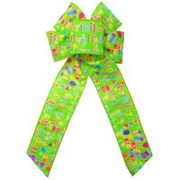 Birthday Bows - Wired Lime Happy Birthday Party Bows (2.5"ribbon~6"Wx10"L)