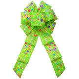 Wired Lime Happy Birthday Party Bows Bows (2.5"ribbon~8"Wx16"L) - Alpine Holiday Bows