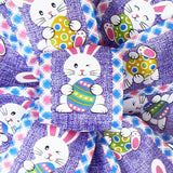 Easter Ribbon - Wired Happy Bunnies & Easter Eggs Lavender Ribbon (#40-2.5"Wx10Yards)