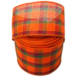Wired Fall Plaid Ribbons - Wired Harvest Plaid Ribbon (#40-2.5"Wx10Yards)