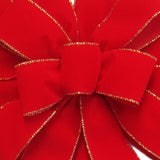 Christmas Ribbons - Wired Indoor Outdoor Bright Red Velvet Ribbon (#40-2.5"Wx10Yards)