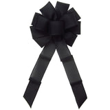 Black Linen Wreath Bows - Wired Black Linen Bow (2.5"ribbon~10"Wx20"L)