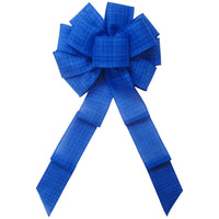 Wired Denim Royal Blue Linen Bow (2.5"ribbon~10"Wx20"L)
