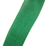 Wired Linen Ribbon - Wired Emerald Green Linen Ribbon (#40-2.5"Wx10Yards)