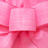 Wired Linen Ribbon - Wired Light Pink Linen Ribbon (#40-2.5"Wx10Yards)