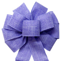 Wired Linen Bows - Wired Lavender Linen Bow (2.5"ribbon~10"Wx20"L)