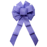 Wired Wreath Bows - Wired Lavender Linen Bow (2.5"ribbon~10"Wx20"L)