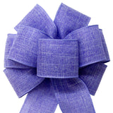 Linen Wreath Bows - Wired Lavender Linen Bows (2.5"ribbon~8"Wx16"L)