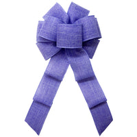 Natural Linen Bows - Wired Lavender Linen Bows (2.5"ribbon~8"Wx16"L)