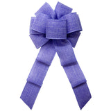 Natural Linen Bows - Wired Lavender Linen Bows (2.5"ribbon~8"Wx16"L)