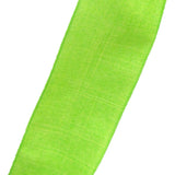 Wired Linen Ribbon - Wired Lime Green Linen Ribbon (#40-2.5"Wx10Yards)
