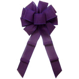Purple Wreath Bows - Wired Purple Linen Bows (2.5"ribbon~10"Wx20"L)