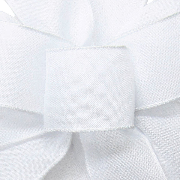 Wired White Linen Ribbon (#40-2.5