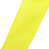 Wired Linen Ribbon - Wired Yellow Linen Ribbon (#40-2.5"Wx10Yards)